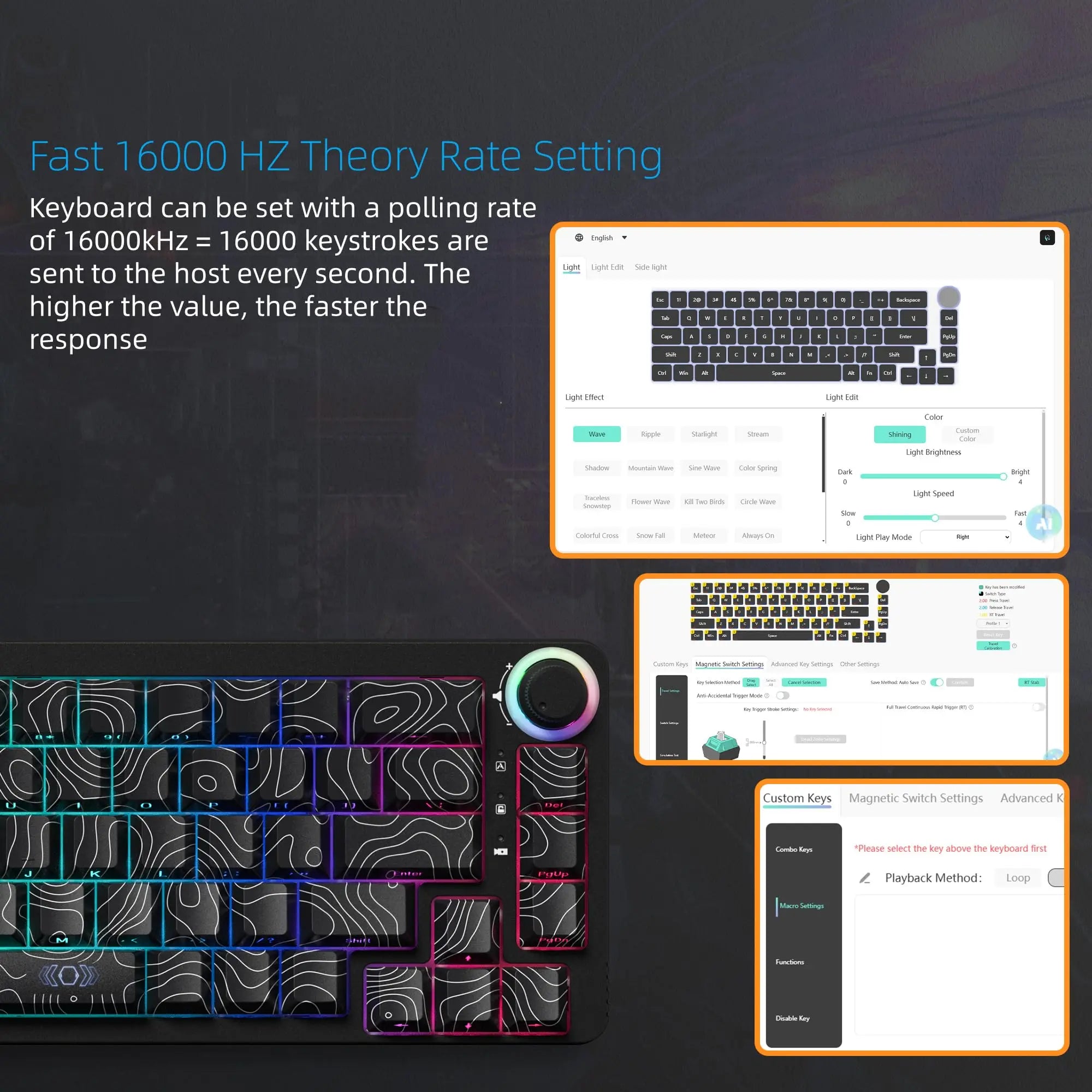 Womier M68HE PRO Wired Mechanical Keyboard Rapid Trigger Hall Effect 16000Hz Polling Rate Custom Keyboard for Mac/Windows