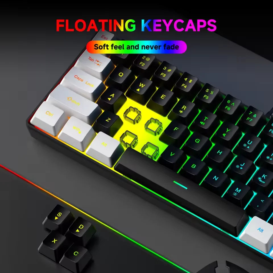 2026 New Portable Wired Mini Mechanical Keyboard K61 Mini Keyboard Wired 61 Keys Phantom RGB,Black White Red Red/Blue Switch New