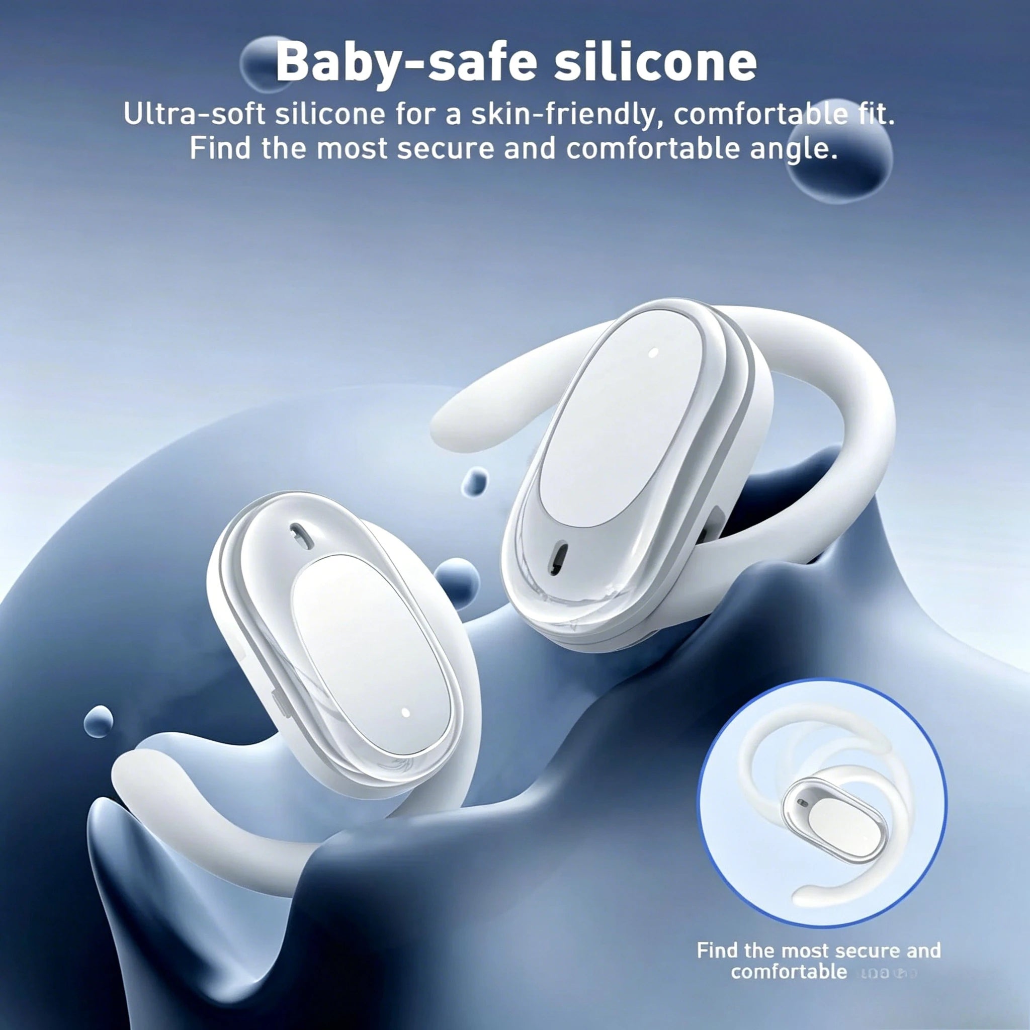 OWS Earphones Over-Ear Open-Ear Wireless Bluetooth Headphones Style Noise Cancellation Rotatable Feature With Mic Portable Audi