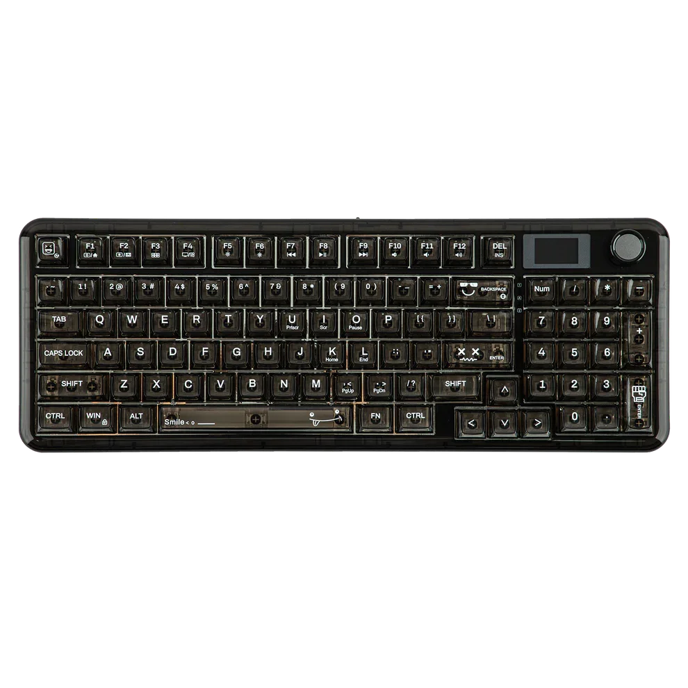 AULA F-NB98 Tri-mode Mechanical Keyboard 96% ANSI US Transparent Hot Swappable Switch Multi-function Knob RGB Gaming Keyboard