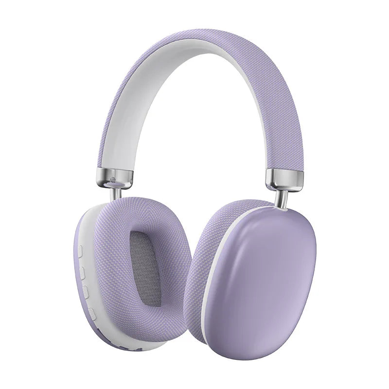 Fabric Headband Over-Ear Headphones Wireless Stereo HiFi Headset Adjustable Metal Rod Outdoor Music Noise Cancelling Earphones