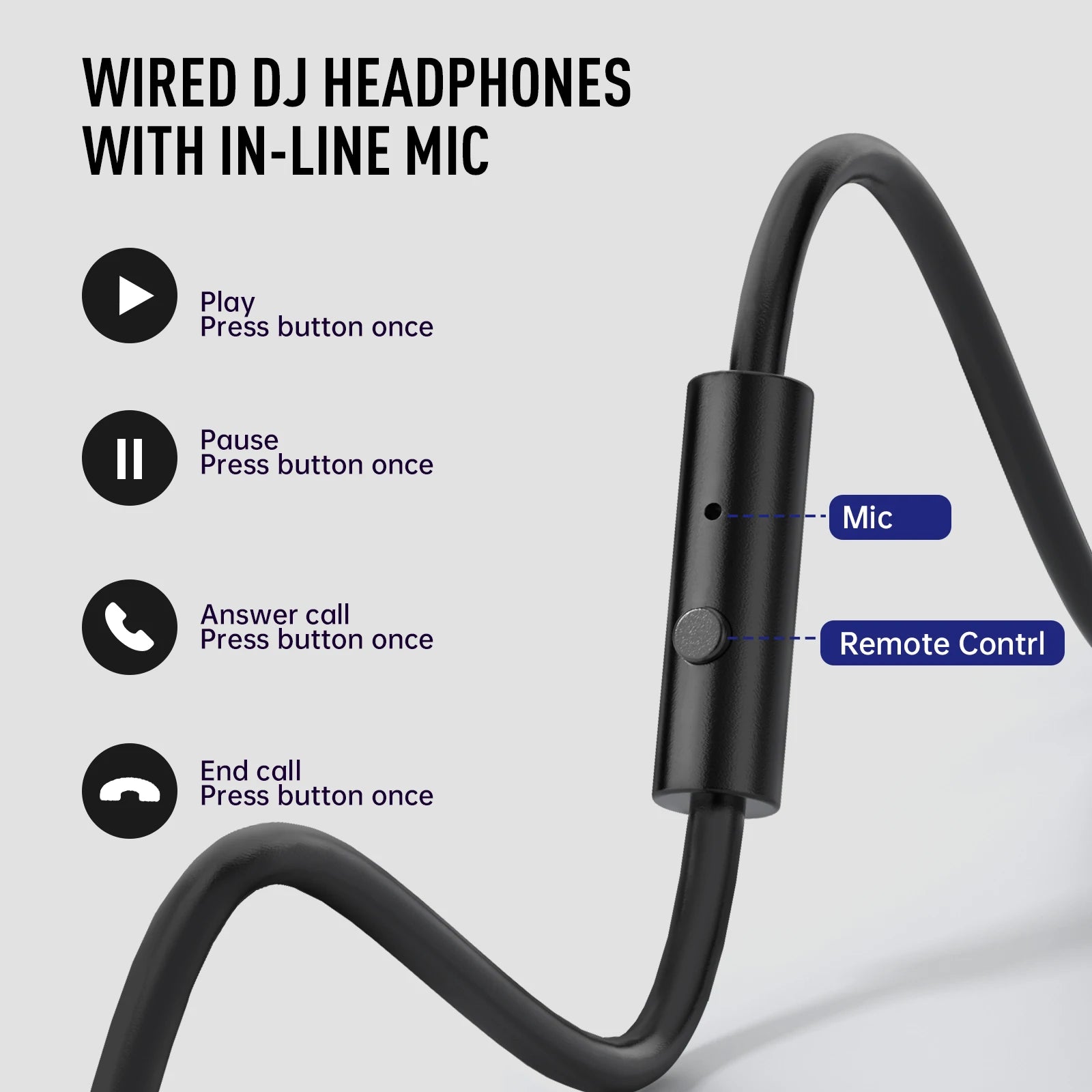 EKSA P100 Professional DJ Headphones Hi-Res Audio 50mm Drivers SharePort Over-Ear Foldable for Studio Monitoring Gaming Podcast