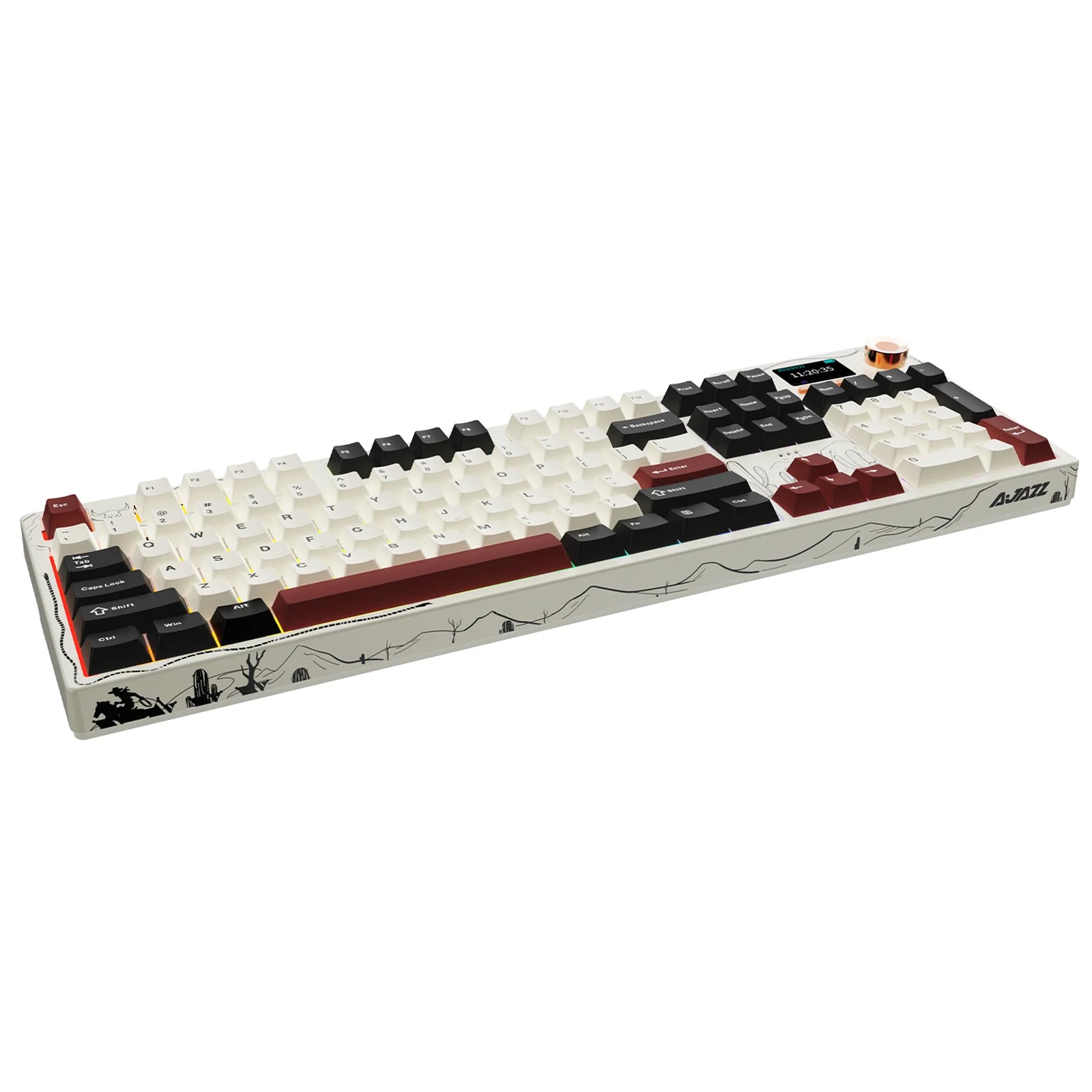 AJAZZ AK35I V4 3-Mode Keyboard, Hot-Swappable Avocado Switch, RGB, TFT, Metal Knob, Multi-Device