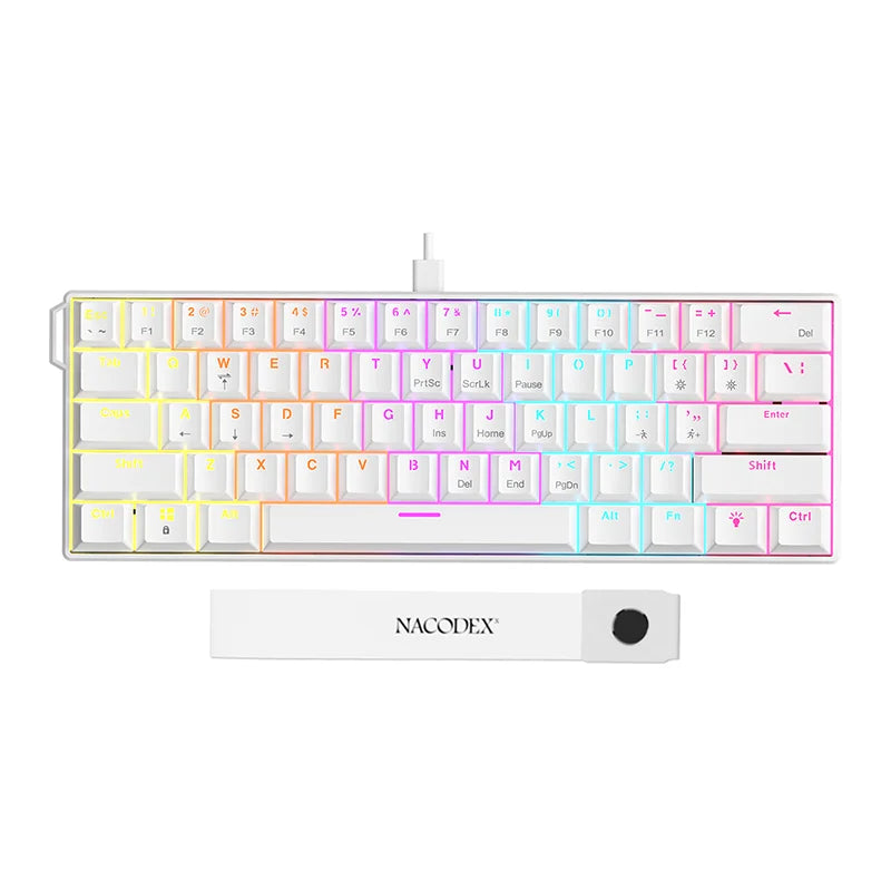 AJAZZ NK61 Wired Gaming Mechanical Keyboard 60% RGB Hot-Swappable 61 Keys Red Switch Mini Keyboard for Gamer PC