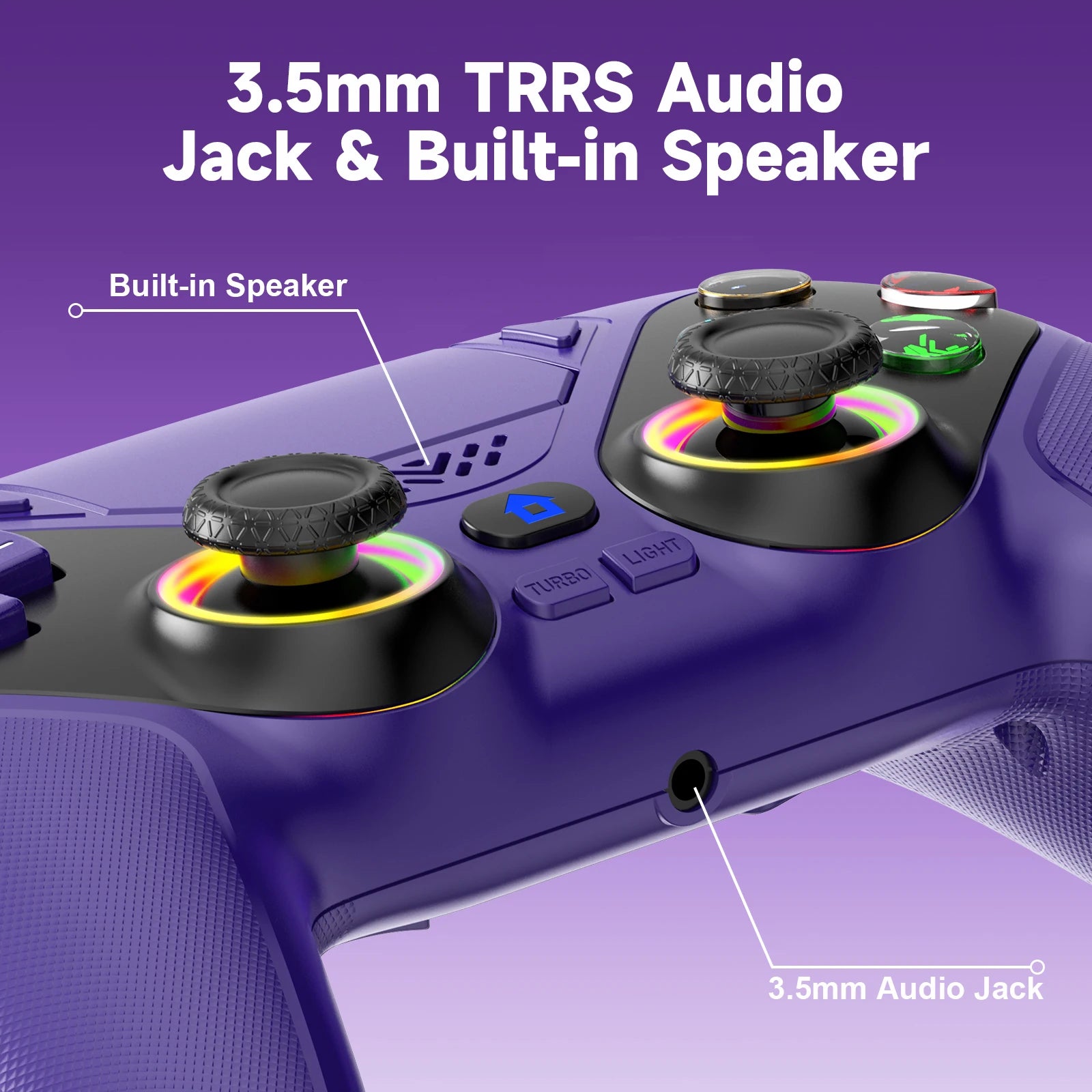 RGB Controller For Playstion 5/PS5 Pro/Slim/PC Wireless Gamepad Hall Effect Trigger Turbo Vibration controle ps5 Joystick