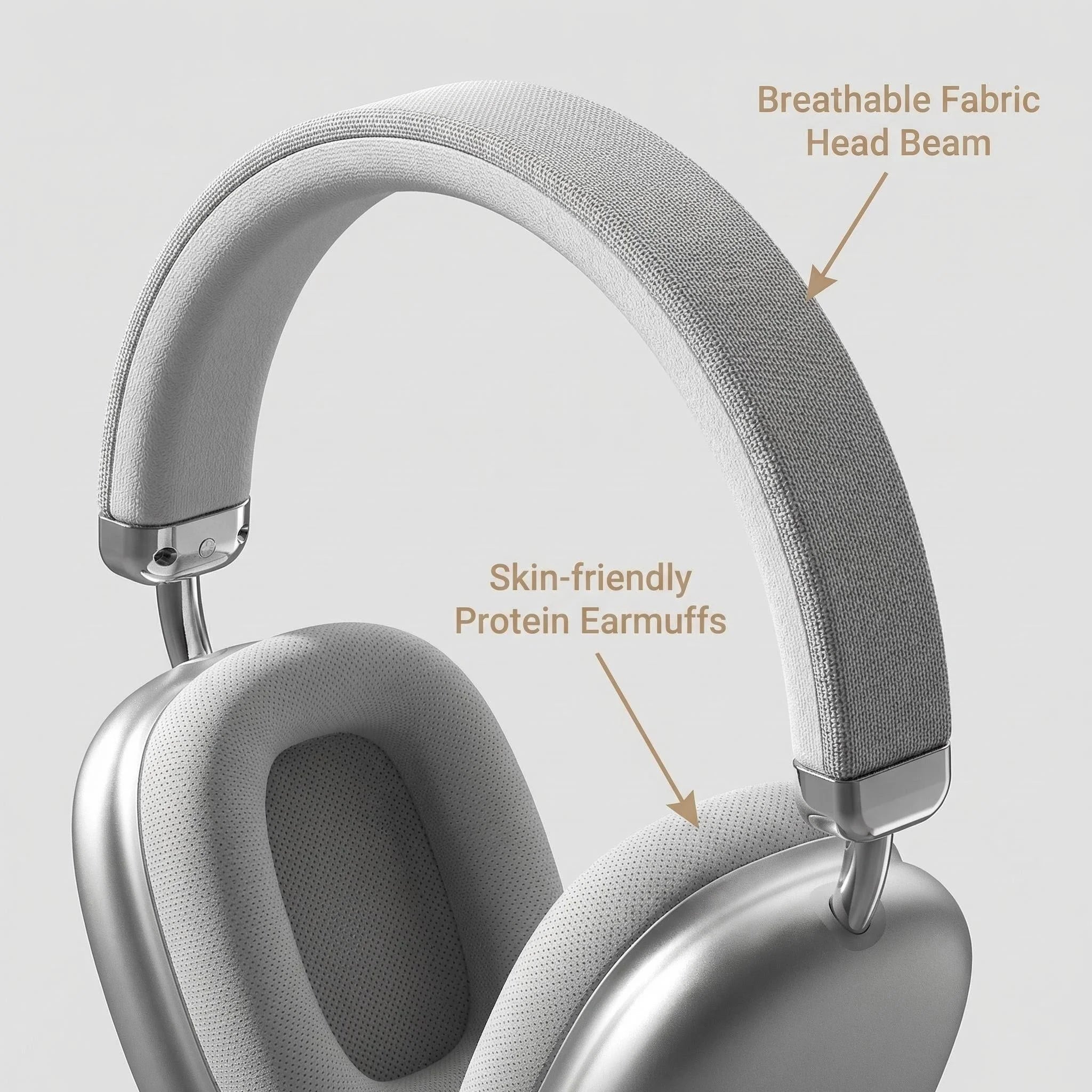 Fabric Headband Over-Ear Headphones Wireless Stereo HiFi Headset Adjustable Metal Rod Outdoor Music Noise Cancelling Earphones