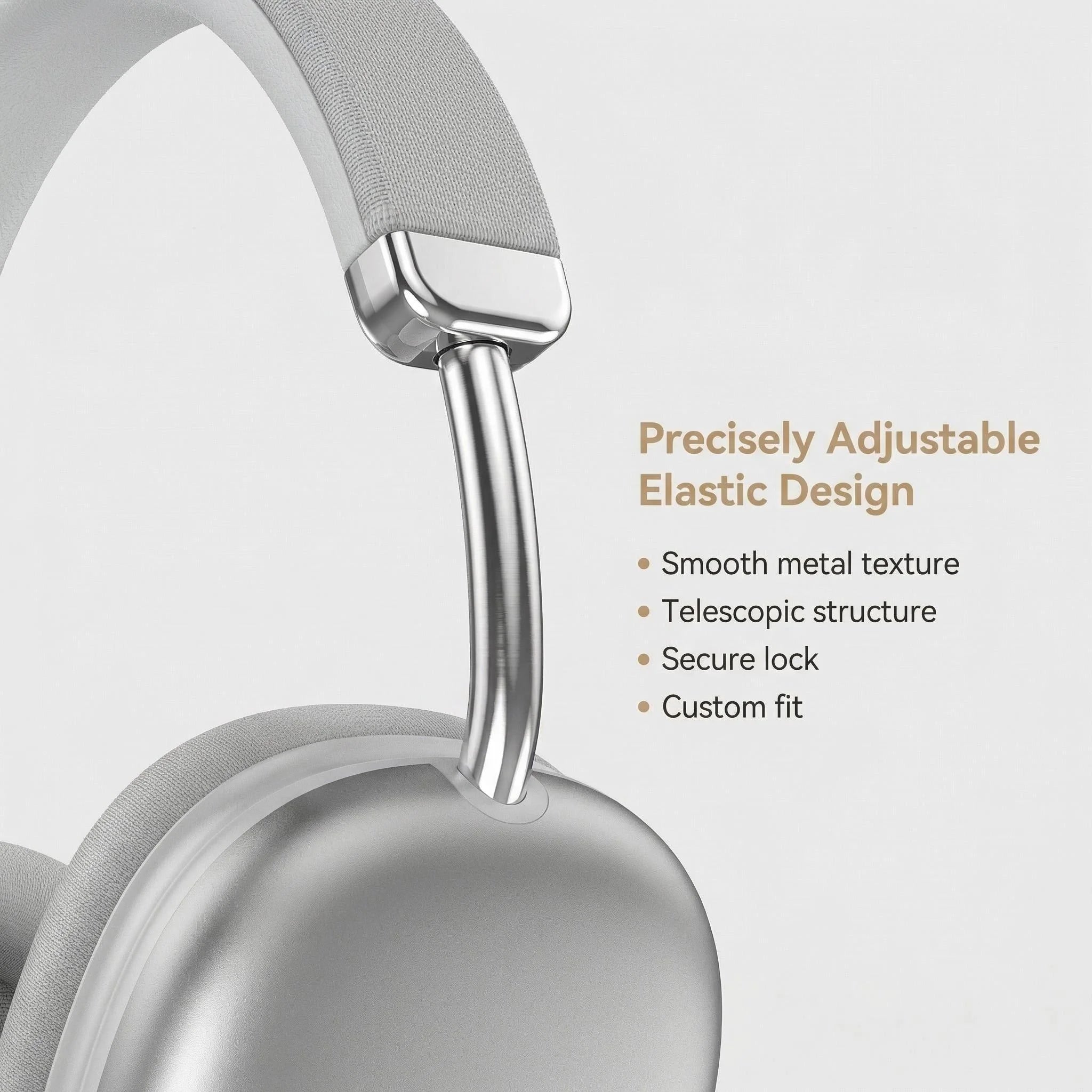 Fabric Headband Over-Ear Headphones Wireless Stereo HiFi Headset Adjustable Metal Rod Outdoor Music Noise Cancelling Earphones
