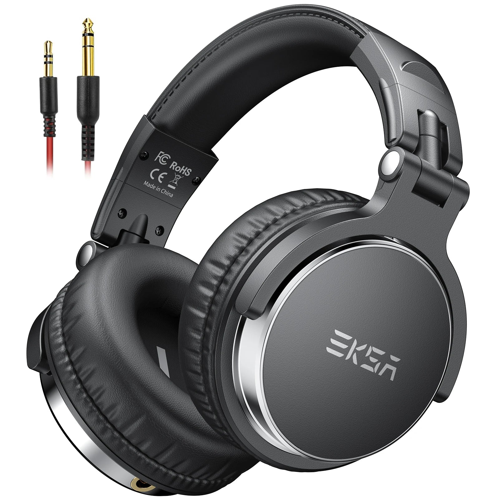EKSA P100 Professional DJ Headphones Hi-Res Audio 50mm Drivers SharePort Over-Ear Foldable for Studio Monitoring Gaming Podcast
