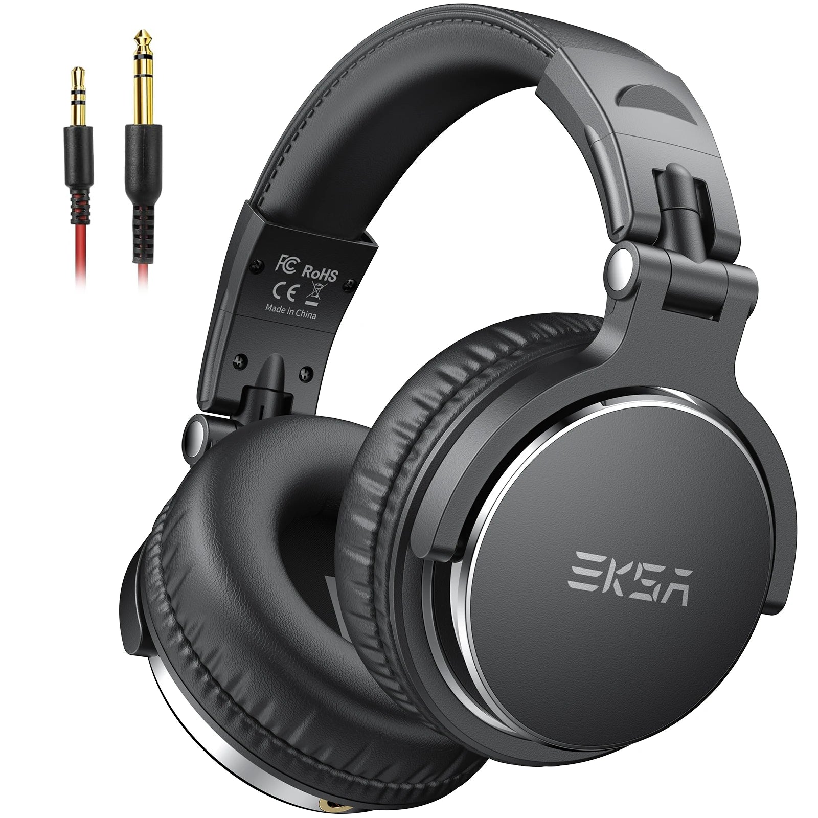 EKSA P100 Professional DJ Headphones Hi-Res Audio 50mm Drivers SharePort Over-Ear Foldable for Studio Monitoring Gaming Podcast
