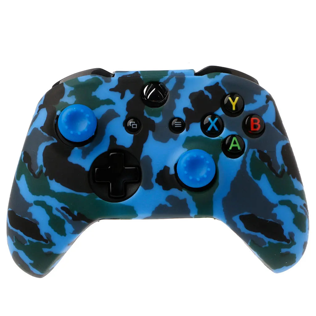 Camouflage Silicone Gamepad Cover + 2 Joystick Caps For XBox One X S Controller