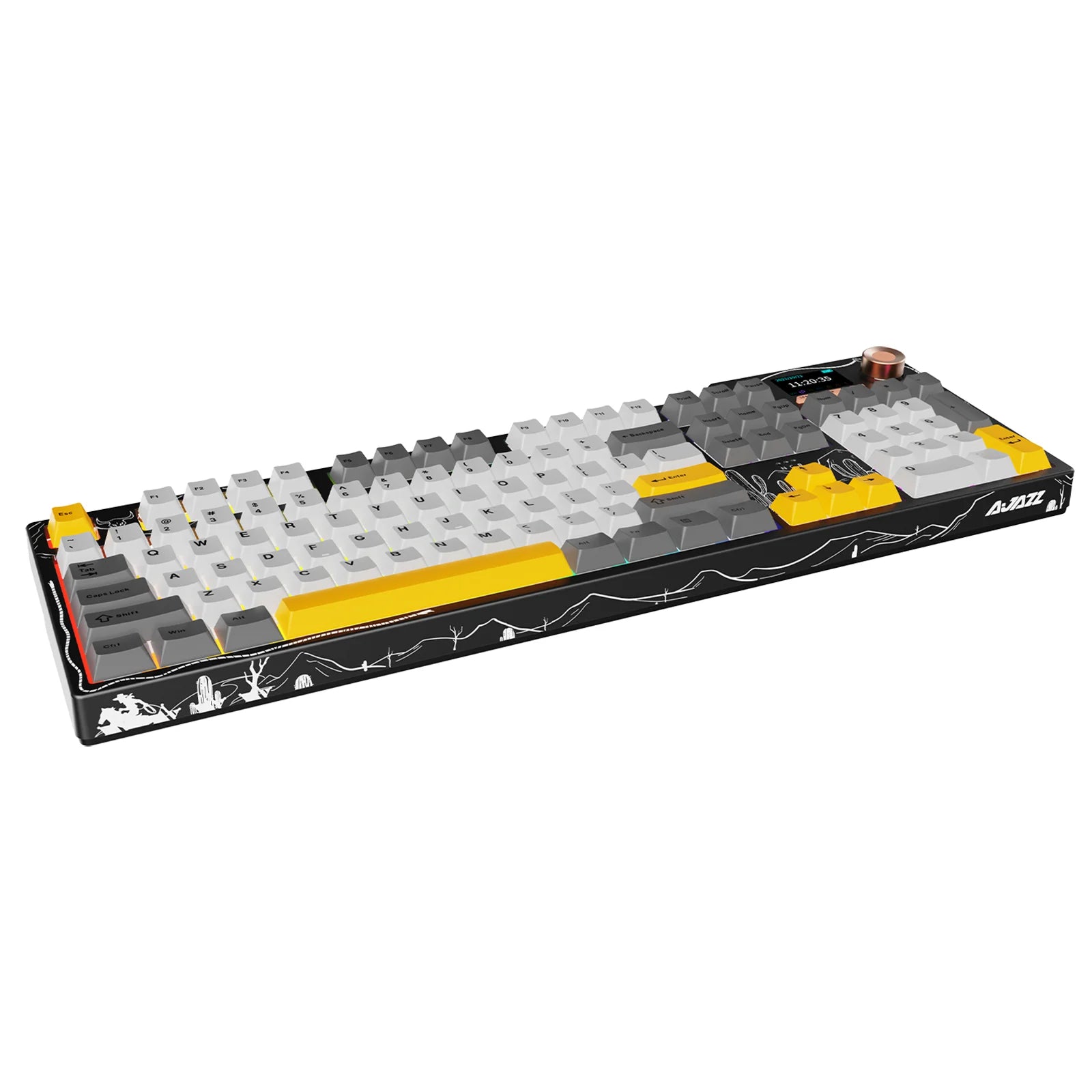 AJAZZ AK35I V4 3-Mode Keyboard, Hot-Swappable Avocado Switch, RGB, TFT, Metal Knob, Multi-Device