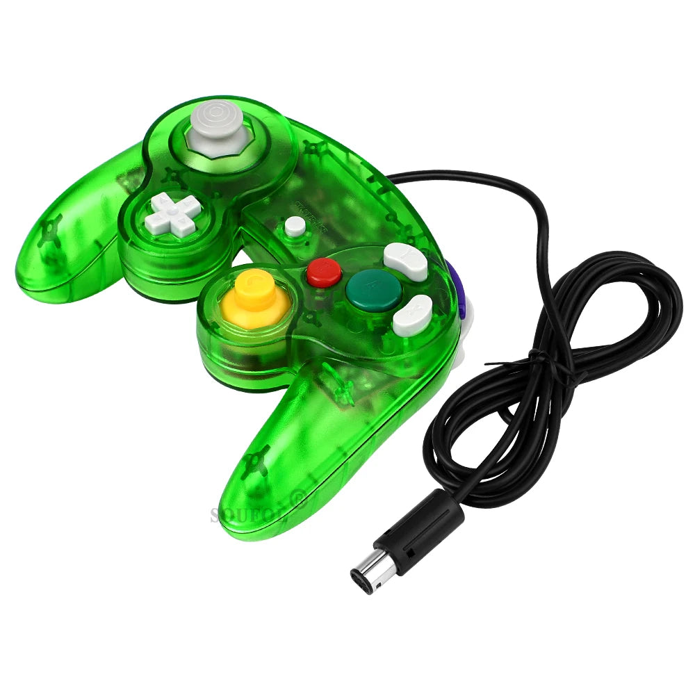 Transparent Color Wired Game Controller For GameCube NGC Gamepad One Button Wired Game Controller Joystick for NGC